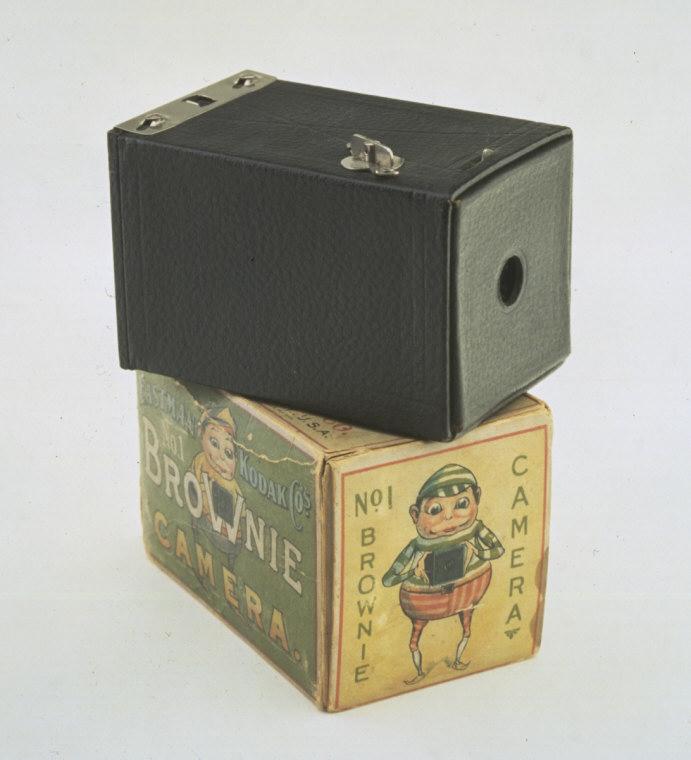 While the earliest photographs were created on plates of glass, tin, or other materials, in 1884, George Eastman invented paper-based photographic film. In 1888, Eastman patented the roll-film camera.