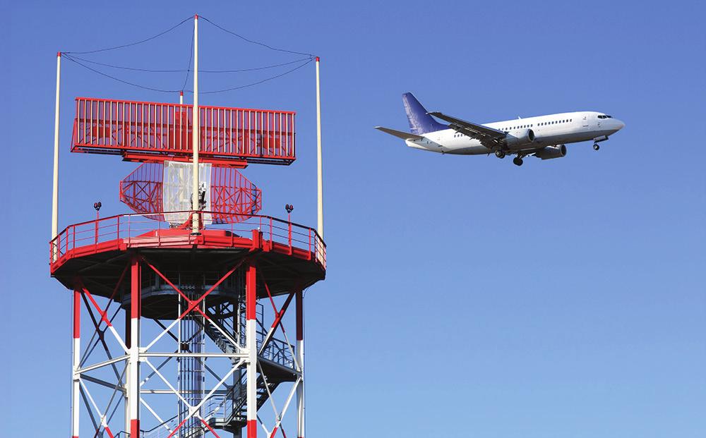 s Fig. 2 Airport co-located primary and secondary radar system. The SSR radar antenna is at the top with the S-Band antenna immediately beneath it. (Photo courtesy of Shutterstock.com).