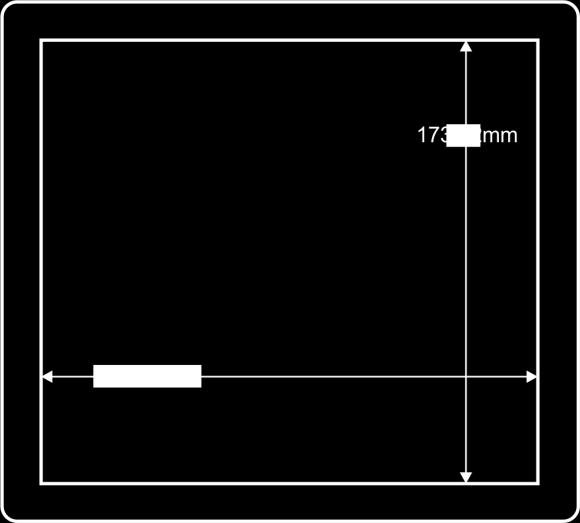 Figure 8: Cut Out Dimensions 4. Unscrew and remove the template from the surface of the table and clean the table surface. Take care not to damage the table.