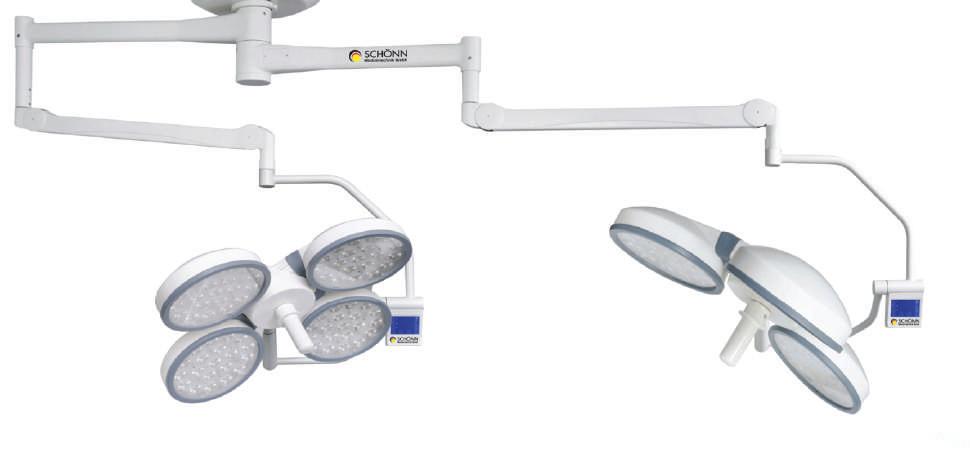 LED 740 + 730 General features: SCHÖNN LED surgical operating lamps are produced with a classic round-type and clover-leaf shaped structure.