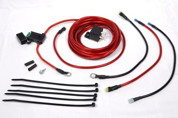 PARTS LIST: -10AWG INLINE FUSE HOLDER WITH 30AMP BLADE FUSE -16FT 10AWG HIGH CURRENT PRIMARY WIRE -40AMP AUTOMOTIVE RELAY -1FT 10AWG GROUND WIRE -1FT 10AWG HIGH CURRENT PRIMARY WIRE OUTPUT TO FPDM
