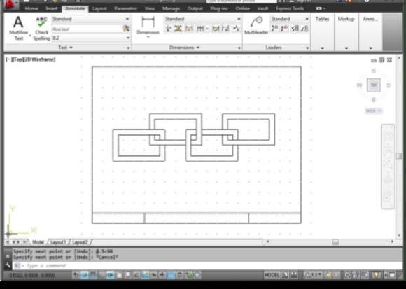 Design and Drafting 9. Border and Title Block (Student Video #9) Now we need to finish this off with a border, a title block, and some text. 9.1 Border a. Draw lines to create a border. Start at.5,