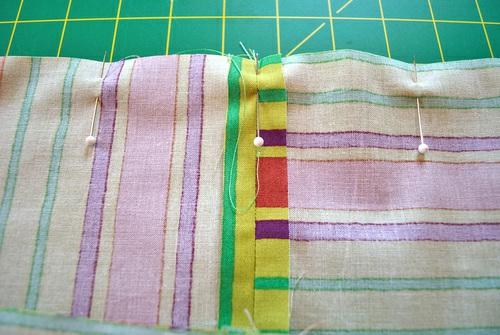 7. Using a ½ seam allowance, stitch all the way across on