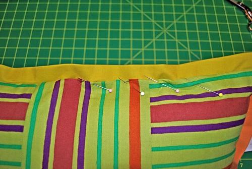 both pin and hand stitch the opening along the front and along the