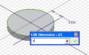Select the General Dimension tool to apply a 4 [in] linear dimension