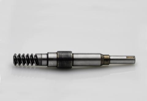 Made from 1045 steel, Length: 6 inches Diameter: 2.5 Inches, Heat Treated to RC-28 with Worm Gear. Used by a Motor Manufacturer of Golf Carts.