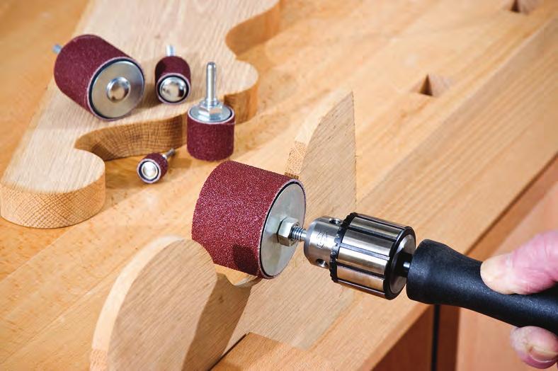 The bobbin uses 150mm wide abrasive strip, held and tensioned in place with an elliptical locking key. 75 x 150mm, supplied with 100g loading and 12.