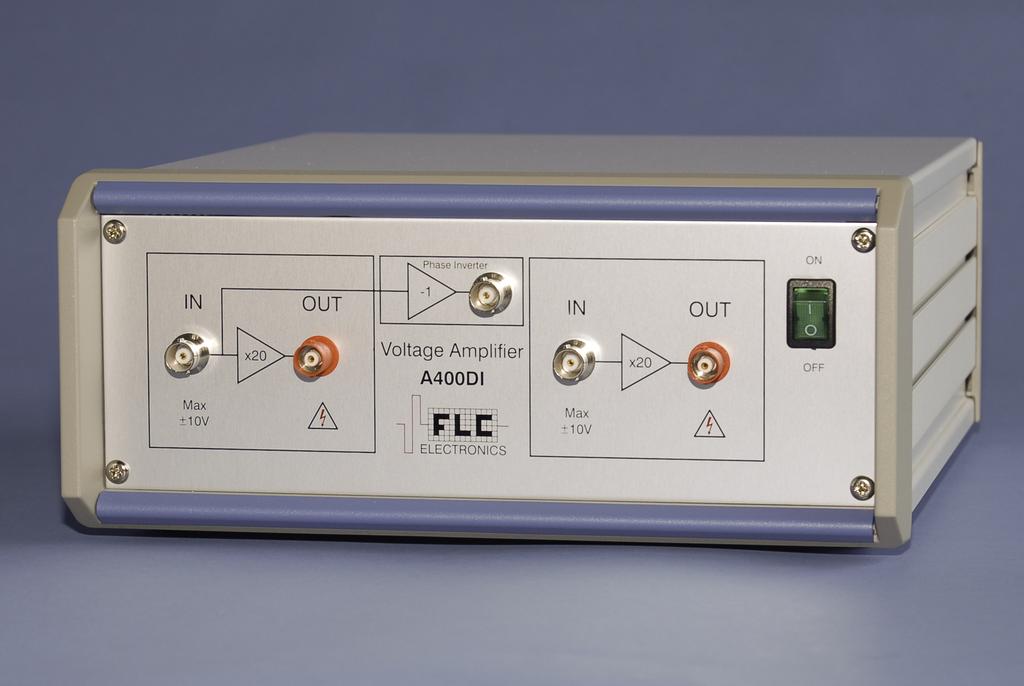 ELECTRONICS AB DUAL%CHANNEL%LINEAR%AMPLIFIER %WITH%PHASE%INVERTER ModelA400DI HIGHVOLTAGE
