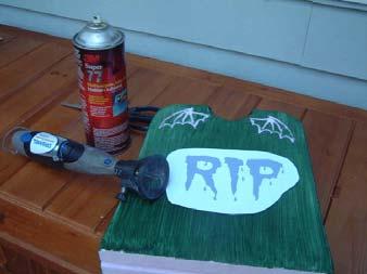 Figure 4 Trim the sheet, apply a thin coat of spray adhesive and fix the lettering to your stone.