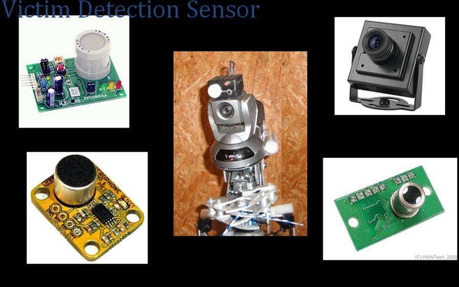 7. Sensors for Victim Identification Infrared and CO2 sensors are used for determining injured-persons temperature and quantity of CO2 in environment