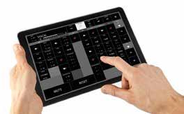 A front panel touch screen allows easy muting and level adjustment of the frequency bands and full adjustment of the digital delay lines and other parameters on board.