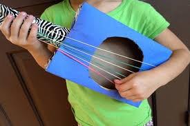 CRAFT Guitar You will need: -a box rubber bands poster board Before assembling the guitar, invite children the