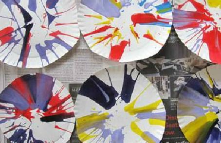 ART- Spin Art Provide children with a paper plate, assorted paint, brushes, and a salad spinner.