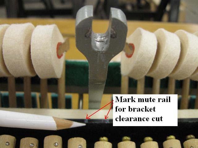 The mute rail must remain one long piece and pivot on the round area. 1.