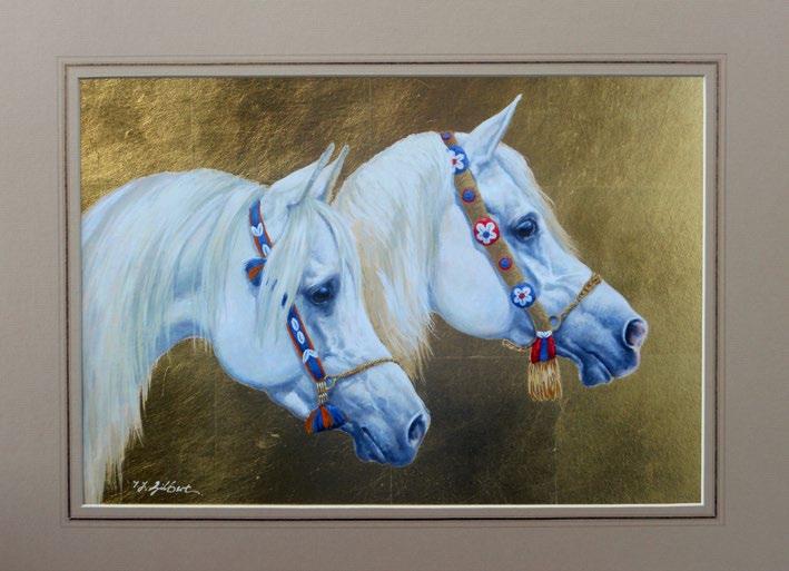 Arab Heads. Arabian Gold. equine subjects. Terence Gilbert paints in a very unique style combining realism with impressionism.
