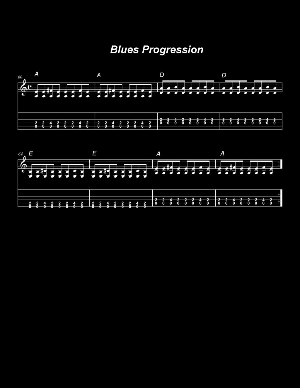 Blues Progression: If you listen to the blues, then you have heard power chords. Power chords are the easiest chords to play.
