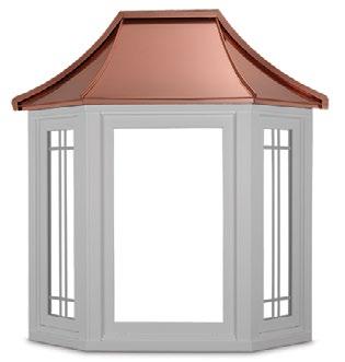 Roofing Options Choose between standard and concave shapes, and plywood, copper, or painted aluminum materials to make your MI bay or bow window match nearly any aesthetic taste.
