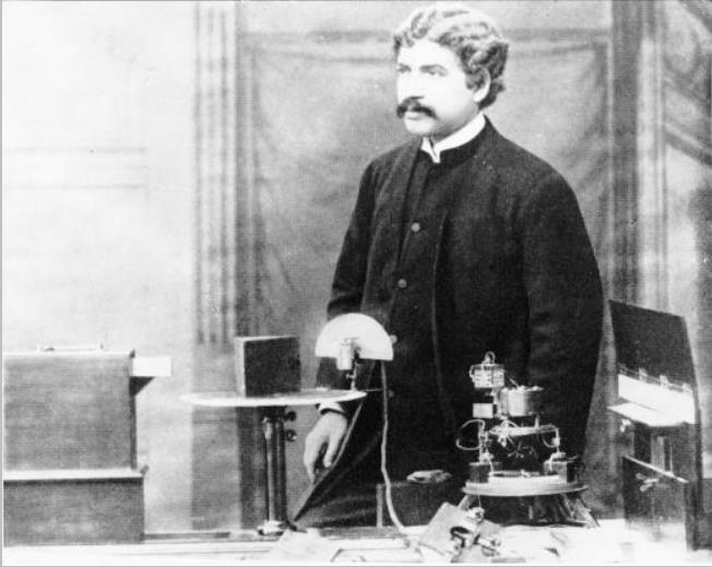 J.C. Bose at the Royal Institution, London, 1897.