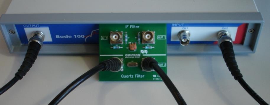 Page 6 of 10 The input of the quartz filter is connected to the Bode 100 output and the output of the quartz filter to the channel 2 input of the Bode 100. (See Figure 8).