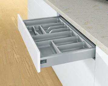 OrgaTray 420 OrgaTray 420 Colour matched, plastic moulded tray to fit perfectly into a 94mm high drawer, nominal depths 450mm & 500mm.