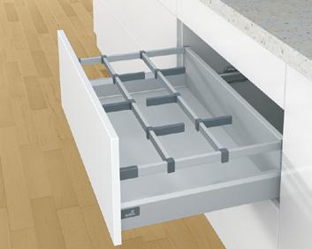 OrgaStore 400 OrgaStore 810 OrgaFlag OrgaStore 400 Colour matched, railing system to fit perfectly into a pot & pan drawer with railing, nominal depth 450mm OrgaStore 810 Colour matched, aluminium