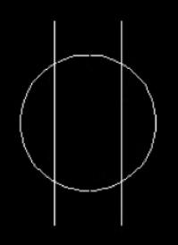 Outlet symbol. With the copy of the light fixture, use the Offset command to offset the centre lines of the light fixture 1" on either side of the centre line.