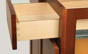 Bottoms are supported at rear of base cabinets by nominal /" (mm) thick multi-ply hardwood plywood.