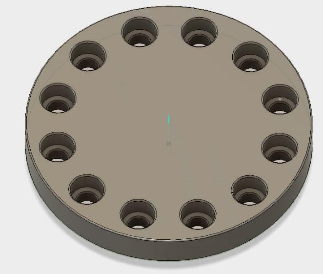 In this lesson, you will create a round plate with 12 counter-bored holes to fit 6-32 socket head screws.
