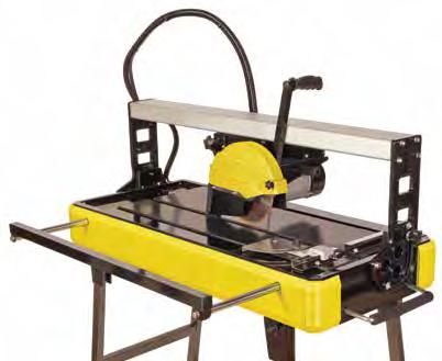 granite, porcelain, stone and tile* Rips up to a 24" tile and can diagonally cut a 18" tile Adjustable pivoting rail allows easy angle positioning from 90 to 45 for fast and consistent miter cuts One
