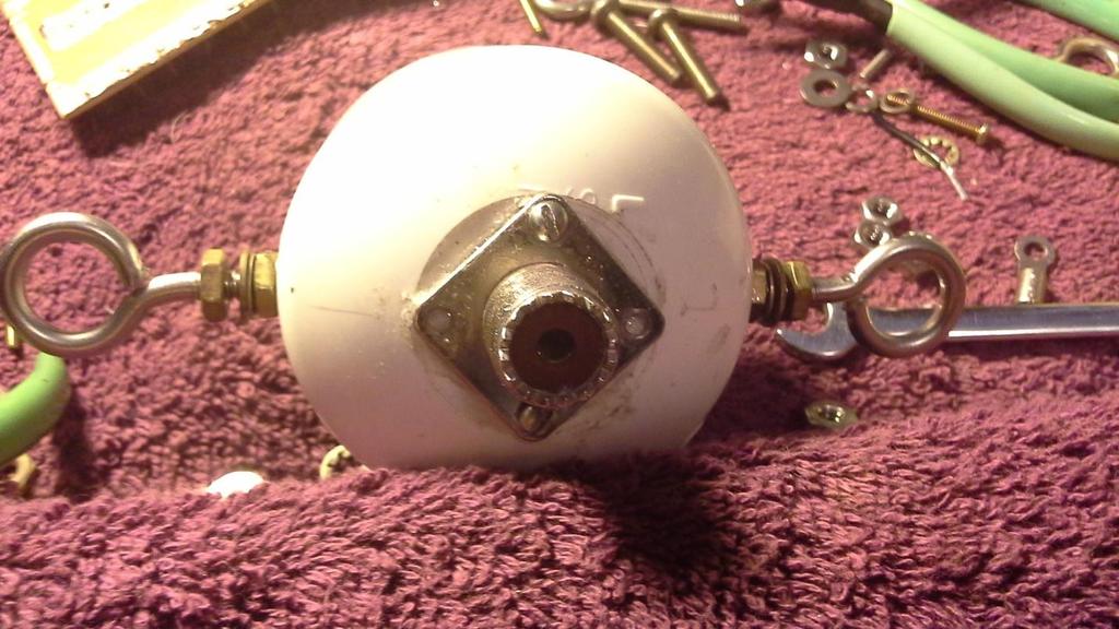 Typical installation of a SO-239 into an end cap. Drill two drain holes as well. ASSEMBLING THE ANTENNA These are non resonant antennas so the length and spacing is not super critical.