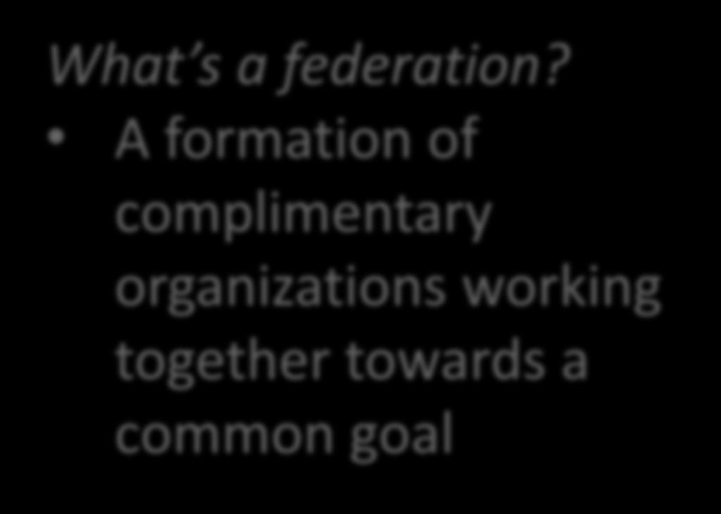 Collaborative Federations IMS What s a federation?