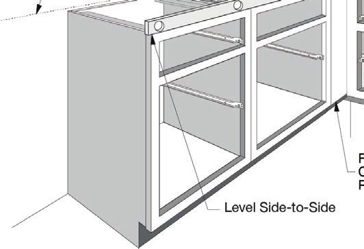 Installation How-to s Base Blind Corner Cabinets During the dry fit step, it is a good time to check the blind corner cabinet spacing from the corner wall.