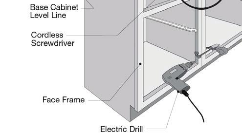 If you need to tap cabinets for alignment, use a block or rubber mallet to avoid marring finish. Tightern clamps.