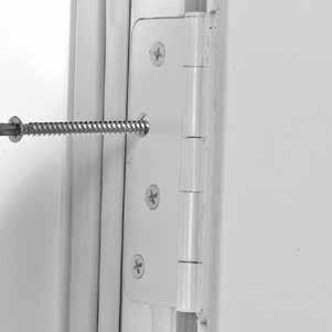 FIGURE 12 DEAD BOLT THROUGH SIDE JAMB DOOR SIDE JAMB HANDLE DEAD BOLT OPERATOR IMPORTANT: If the top or bottom 2-1/2" long hinge screws do not penetrate the framing material by at least 1-1/2",