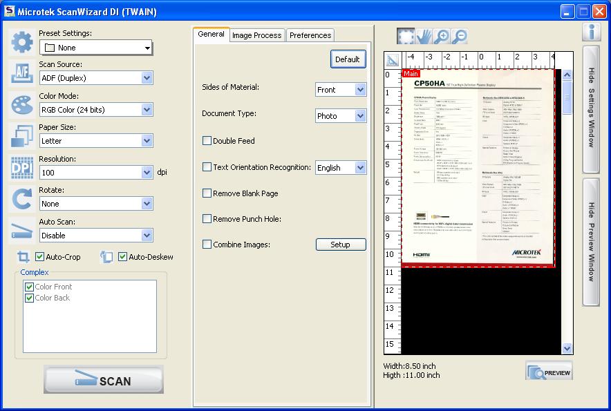 Scanning Documents from an Application This scanning scenario guides users to scan documents from an application other than ScanWizard DI, such as Adobe PhotoShop. 1.