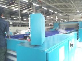 The fabric finishing machines are from Italy and Germany.