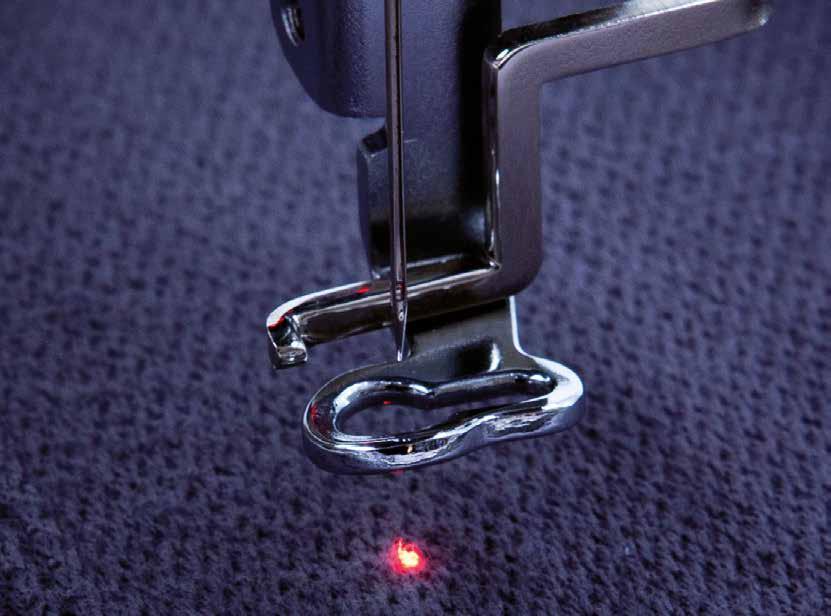 Advanced Droplight Embroidery Positioning Marker* With Droplight Embroidery perfect needle placement is made simple.