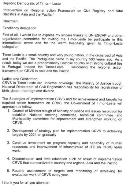 Annex 10 Timor-Leste Statement