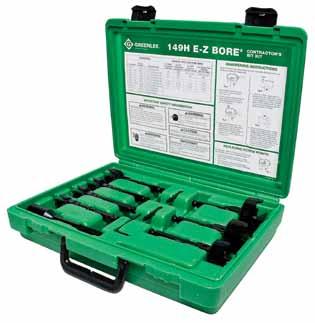 www.greenlee.com E-Z Bore Bits Double-end replaceable screw point. Choose the right feed for the material you are drilling.