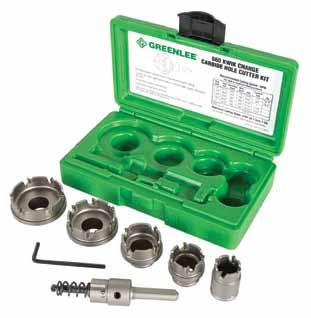 www.greenlee.com STEEL HOLE CUTTERS Quick Change Stainless Steel Hole Cutters 660 Cuts stainless steel quickly and easily.