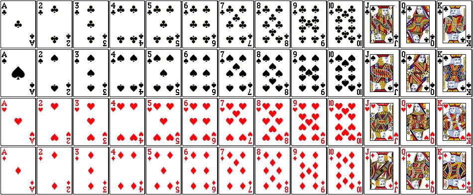 Example 2: Poker game 52-card deck containing 13 ranks and