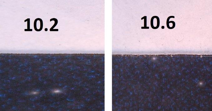 The cut speed differences between the tested laser wavelengths were the most notable on the thinner labels with around 80% increases being typical on 80 µm thickness while only 22% increases were