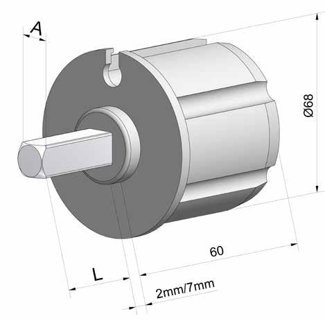 INTERNAL PLUG FOR TUBE Ø 70 Structure in polyamide. Axle in zinc plated steel. Adaptable to tube with groove Ø 70 mm.