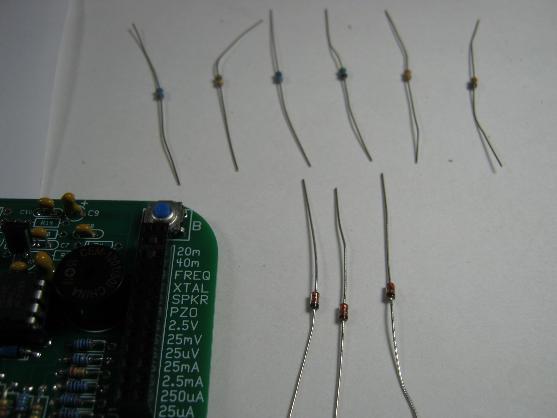 11 Resistors and diodes for the oscillator section.