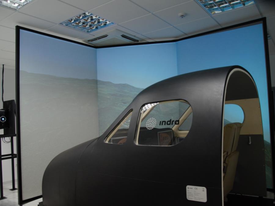 Real spotter aircraft cabin Simulated instruments and replicated radio systems Overhead projection The Air Operations