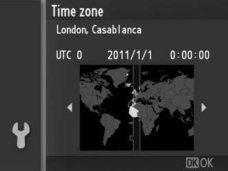 6 Choose a language and set the clock. A language-selection dialog will be displayed the first time the camera is turned on.