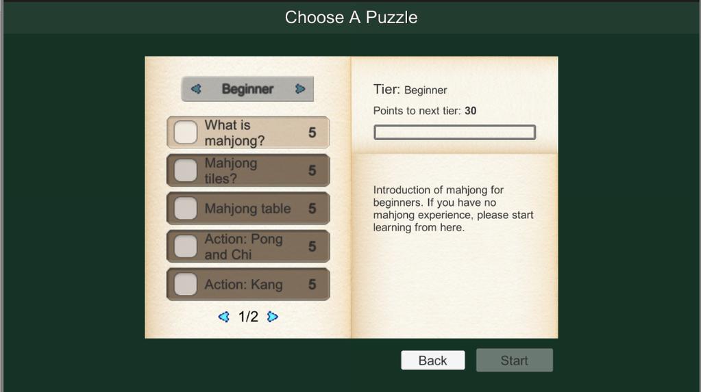 Figure 1: the first version of tutorial mode Figure 2: tutorial video with subtitle Playtest round 1: The collection of rules selected in beginner