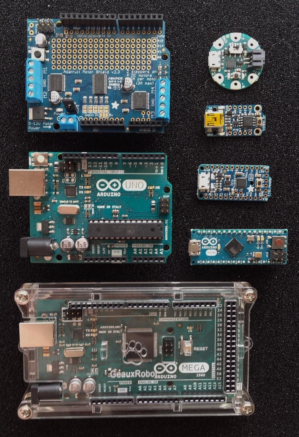 Some Arduino varieties Adafruit Motor Shield * Arduino Gemma Adafruit Trinket Adafruit Pro Trinket Arduino Uno