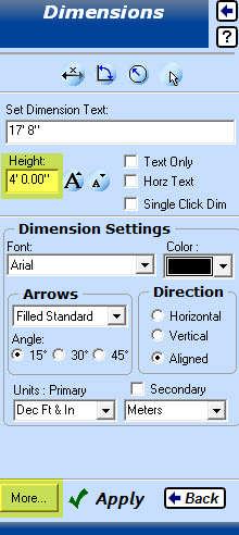20) Dimension the road widths. a) Open the Dimension tool b) Set Height to 4.. c) Click on each side of the road. Pt. 1 and Pt.