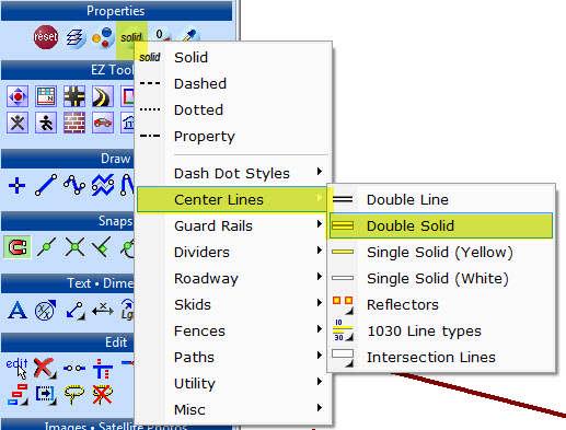 d) With the line still selected, click on the Line Type properties button, then